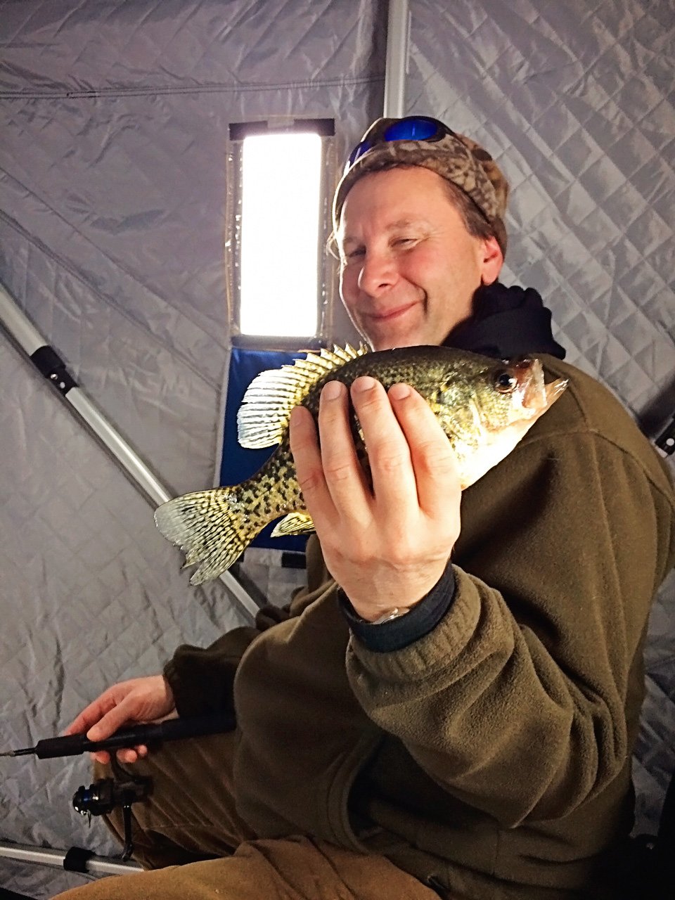 Crappie caught during ice fishing in northern MN