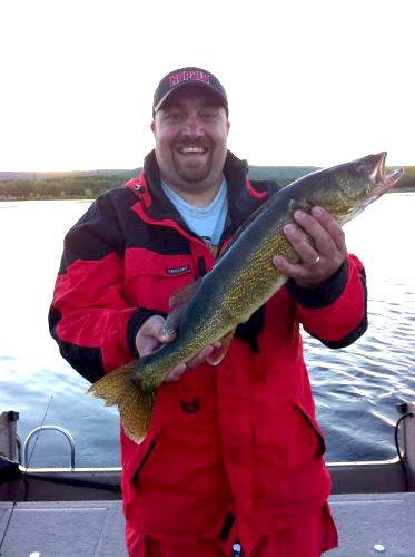 Beautiful green and gold walleye caught with Remington Fishing Guide Randy Erola